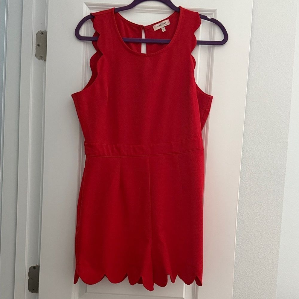 Red Scalloped romper